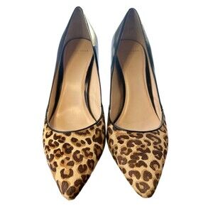 Cole Haan Kyle Leopard Calf Hair Heels 9.5B Pointed Toe Pump